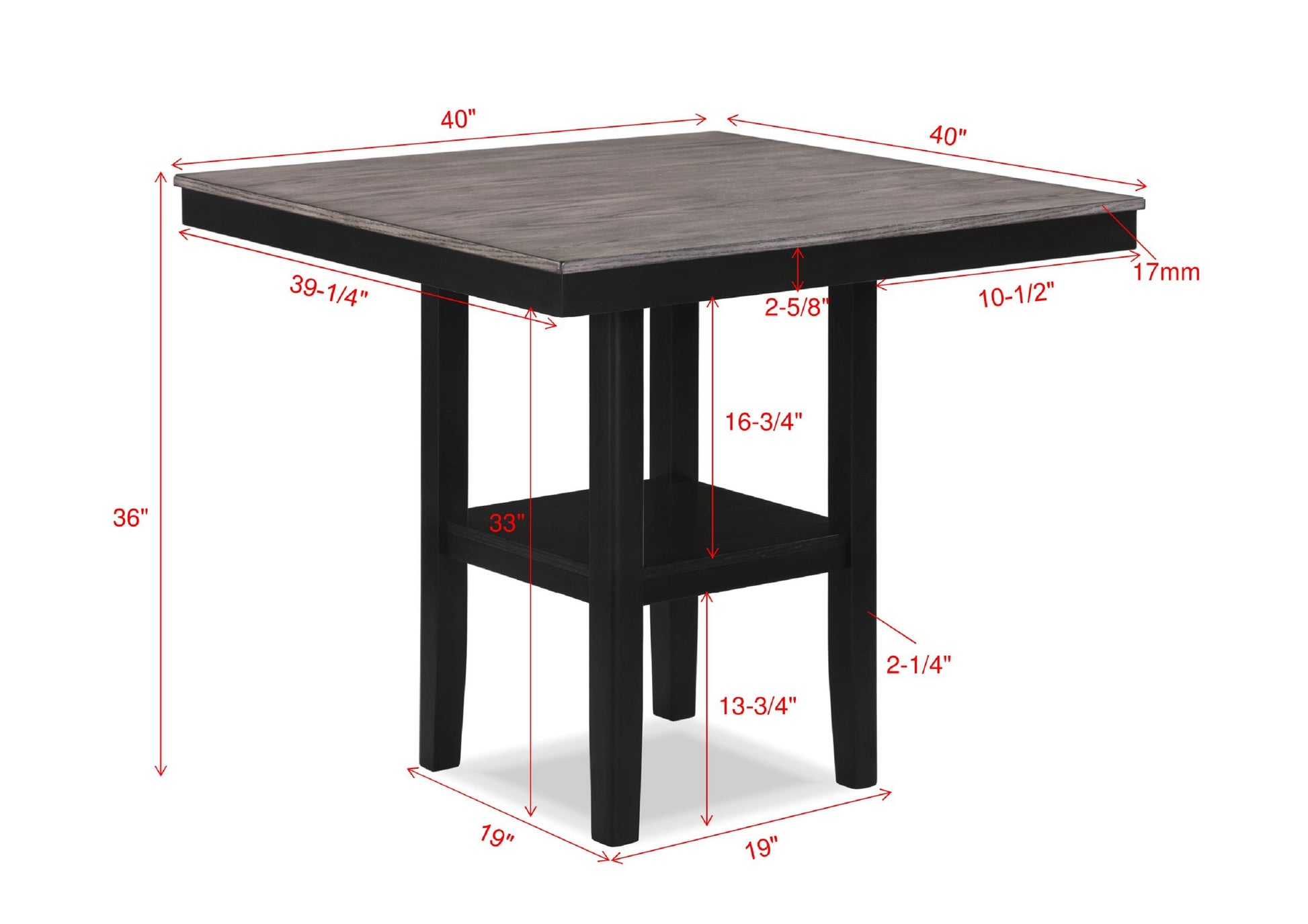 Farmhouse Counter Height Dining Set with Wood Top and Ladder Back Chairs
