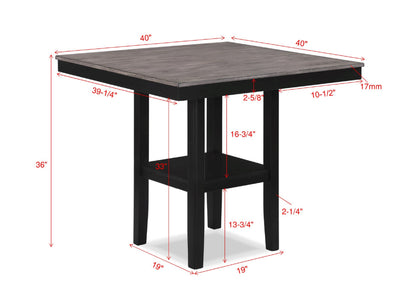Farmhouse Counter Height Dining Set with Wood Top and Ladder Back Chairs
