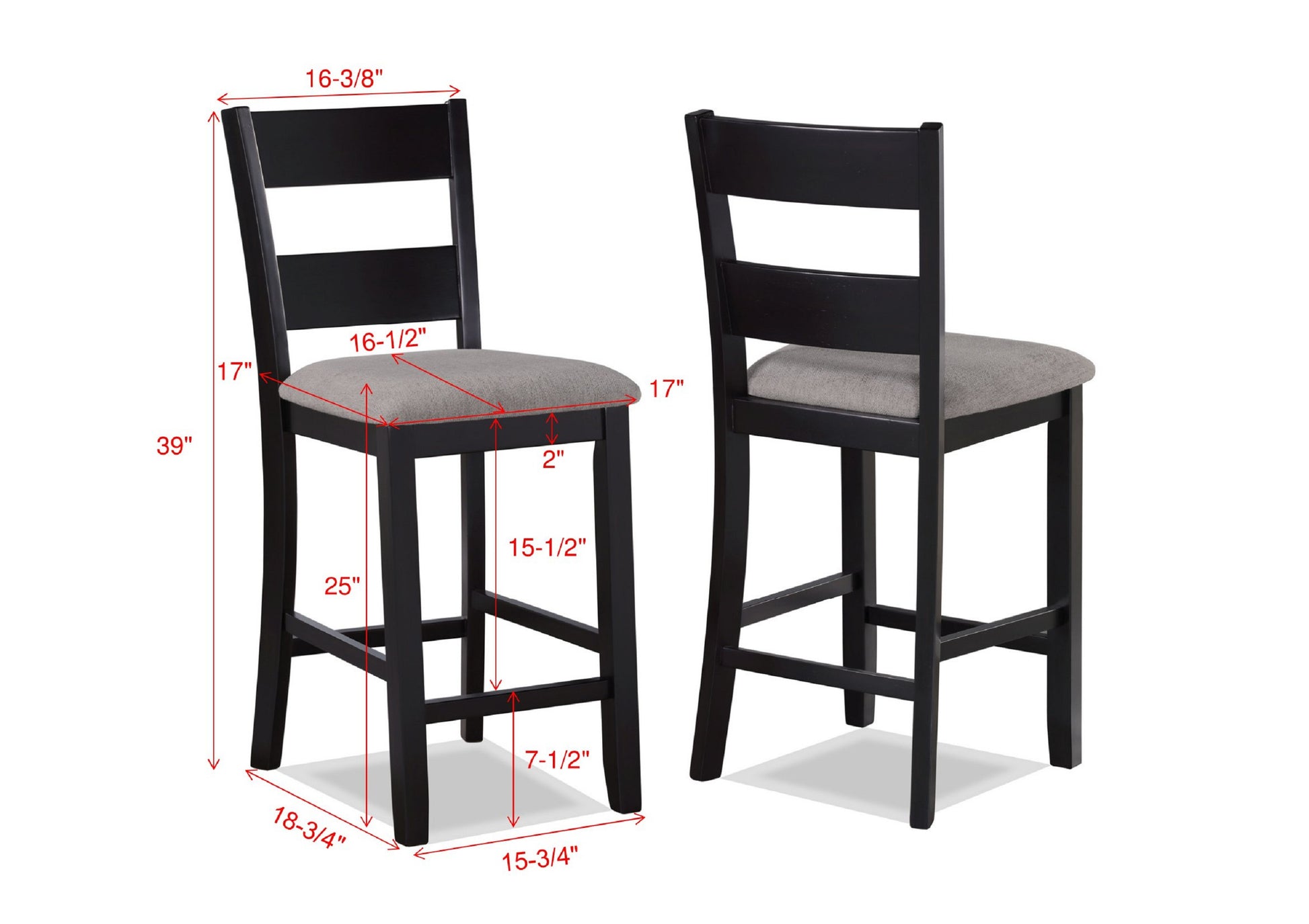 Farmhouse Counter Height Dining Set with Wood Top and Ladder Back Chairs