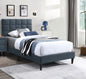 Luxurious Bed 1pc Full Size Biscuit Tufting And Adjustable Headboard Charcoal Finish Bedroom Furniture