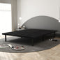 Upholstered Queen Size Platform Bed Frame for Bedrooms, Guest Rooms, Apartments, Dorms, Space Saving, Black