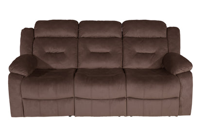 Modern Chocolate Velvet Sofa - Plush Comfort Primary Living Space