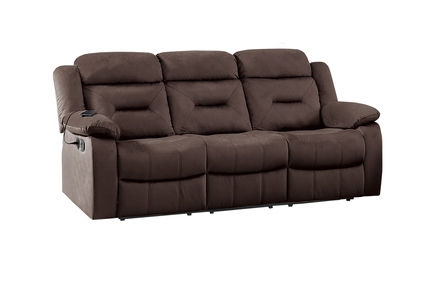 Modern Chocolate Velvet Sofa - Plush Comfort Primary Living Space