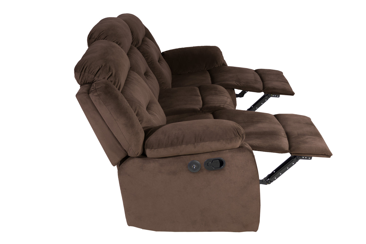 Modern Chocolate Velvet Sofa - Plush Comfort Primary Living Space