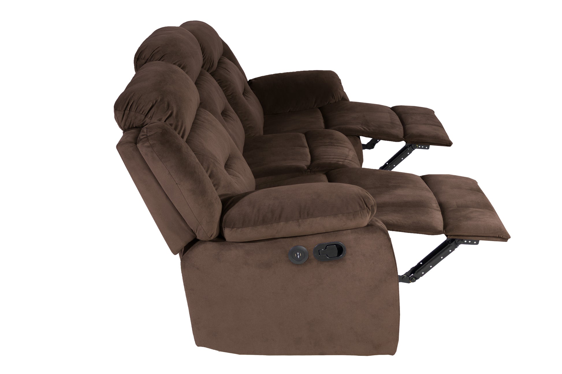 Modern Chocolate Velvet Sofa - Plush Comfort Primary Living Space