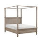 Gray Oak Finish Platform Queen Canopy Bed 1pc Durable Wooden Bedroom Furniture Poster Bed
