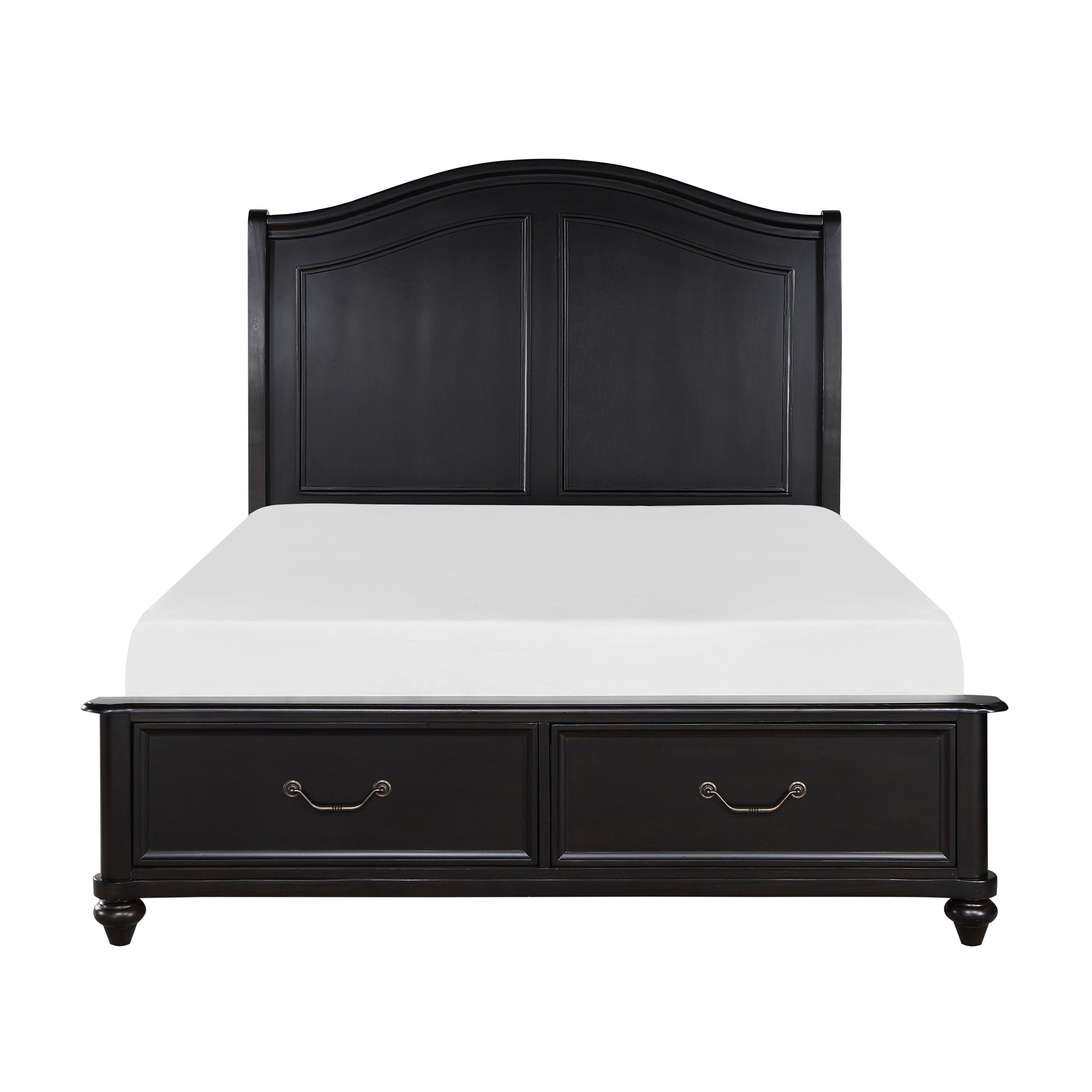 Charcoal Brown Finish Traditional Bedroom Furniture 1pc Queen Platform Bed with Storage Drawers Classic Design