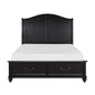 Charcoal Brown Finish Traditional Bedroom Furniture 1pc Queen Platform Bed with Storage Drawers Classic Design