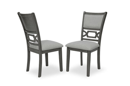 Round 5-Piece Dining Table Set - Gray Rubberwood with Storage