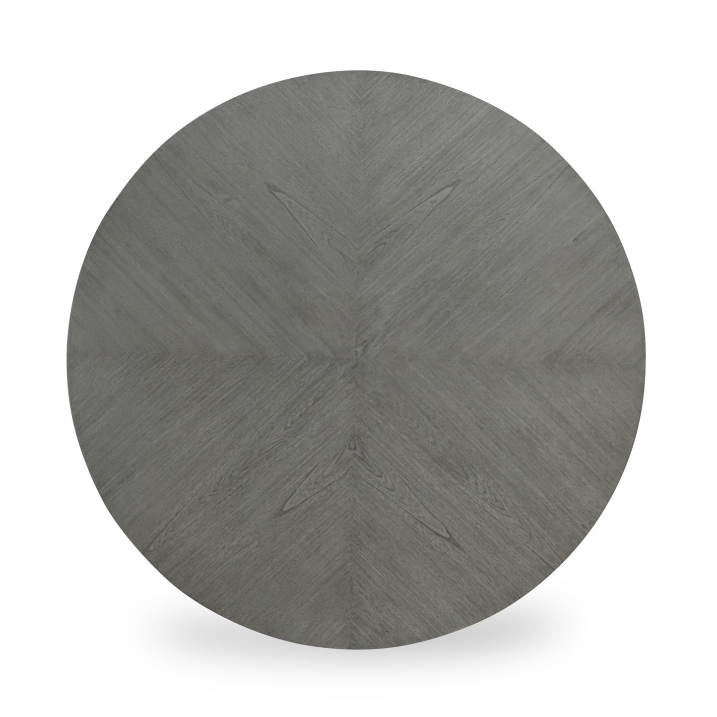 Round 5-Piece Dining Table Set - Gray Rubberwood with Storage