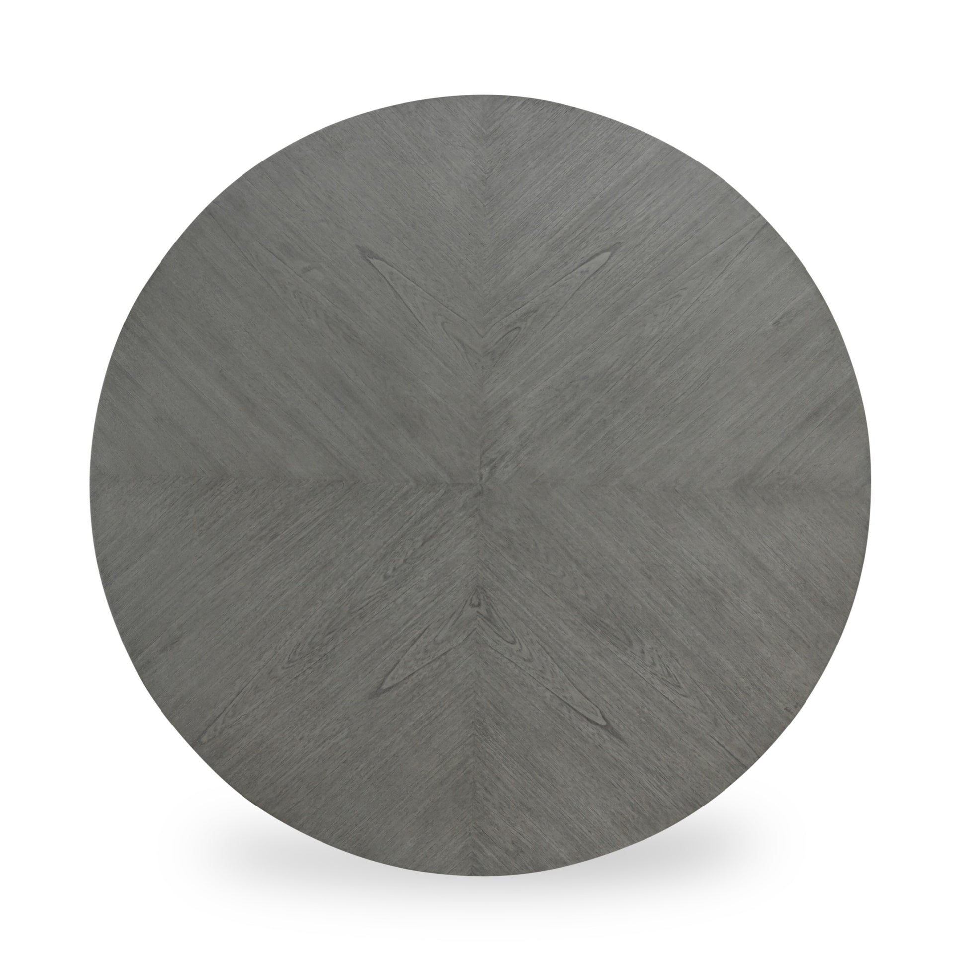 Round 5-Piece Dining Table Set - Gray Rubberwood with Storage