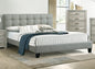 Contemporary 1pc Full Size Bed Grey Polyfiber Tufted Headboard Platform Bedframe Bedroom Furniture