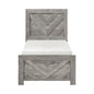 Contemporary Rustic Gray Finish Twin Size Panel Bed Wooden Bedroom Furniture 1pc, Bed in a Box