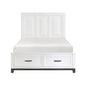 White Finish Queen Platform Bed with Storage Drawers Wooden Bedroom Furniture 1pc