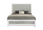 Modern/Contemporary Style Queen Panel Bed 1pc Gray & White Finish Wooden Bedroom Furniture Headboard Footboard