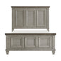 1pc Queen Bed Antique Gray and Brown Finish Bedroom Furniture