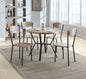 5-Piece Black Graywash Round Dining Set Table Chairs Rustic Gray Finish Dining Room Wooden Furniture