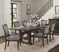 Classic Dining Furniture 7pc Set Extendable Dining Table and 6x Side Chairs Driftwood Brown Finish Durable Wooden