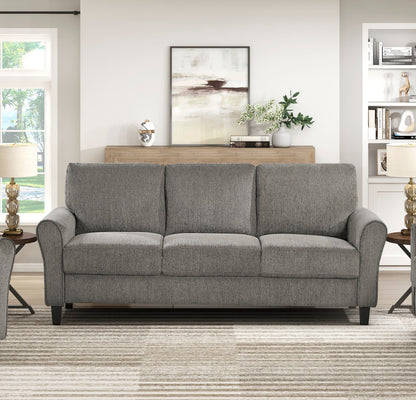 Classic Comfort Sofa Durable Brown Chenille Upholstery Rolled Arms Living Room Furniture 1pc
