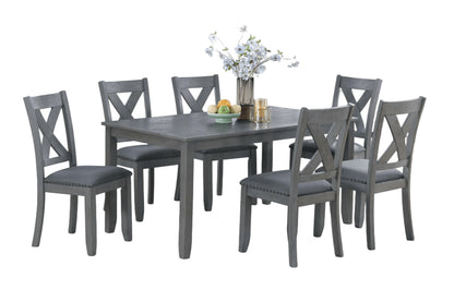 Gray Acacia Wood Dining Set with Chairs for Modern Dining Room