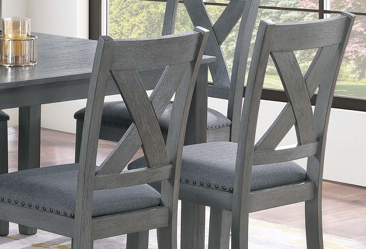 Gray Acacia Wood Dining Set with Chairs for Modern Dining Room