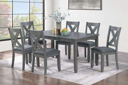 Gray Acacia Wood Dining Set with Chairs for Modern Dining Room