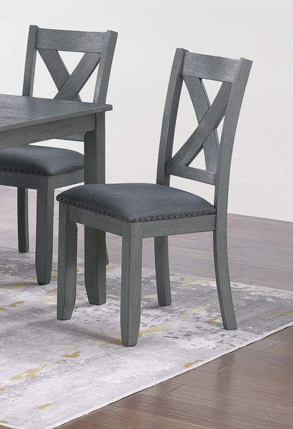 Gray Acacia Wood Dining Set with Chairs for Modern Dining Room