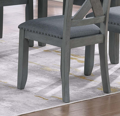 Gray Acacia Wood Dining Set with Chairs for Modern Dining Room