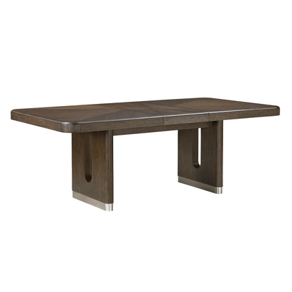 Extendable Brown Dining Set with Chairs for Modern Dining Room