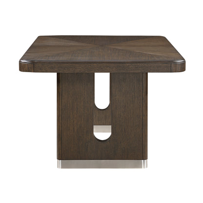 Extendable Brown Dining Set with Chairs for Modern Dining Room
