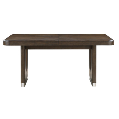 Extendable Brown Dining Set with Chairs for Modern Dining Room