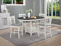5Pc Counter Height Dining Set Finish Light Gray Upholstery Fabric Wooden Dining Room Furniture Chalk Gray