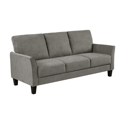 Modern Contemporary Upholstered Sofa Brown Gray Plush Seat Comfort Durable Solid Wood Living Room Furniture 3-Seater Couch 1pc