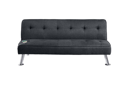Black Color Polyfiber 1pc Adjustable Sofa Metal Legs Tufted Upholstered Plush Cushion Couch USB Living Room