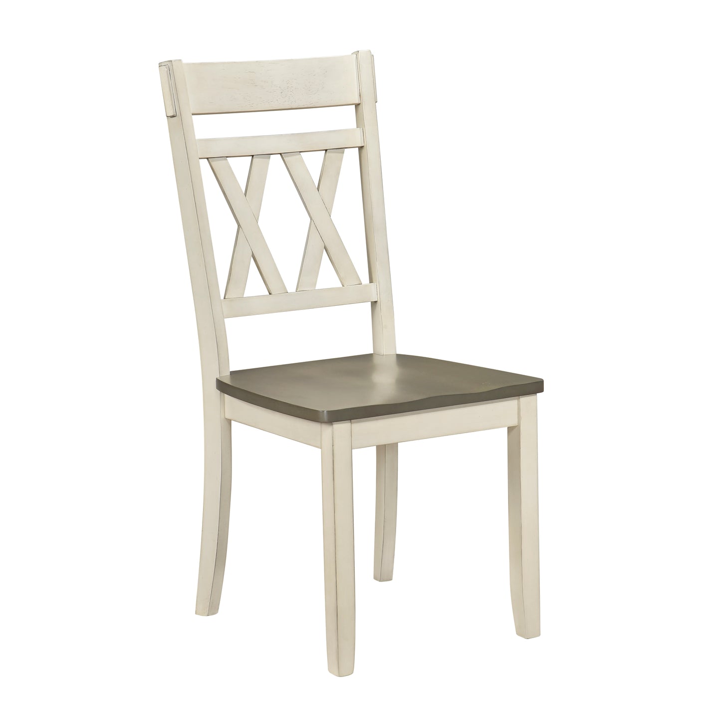Round Dining Table Set - Seats 4 - Antique Grey & White Wood