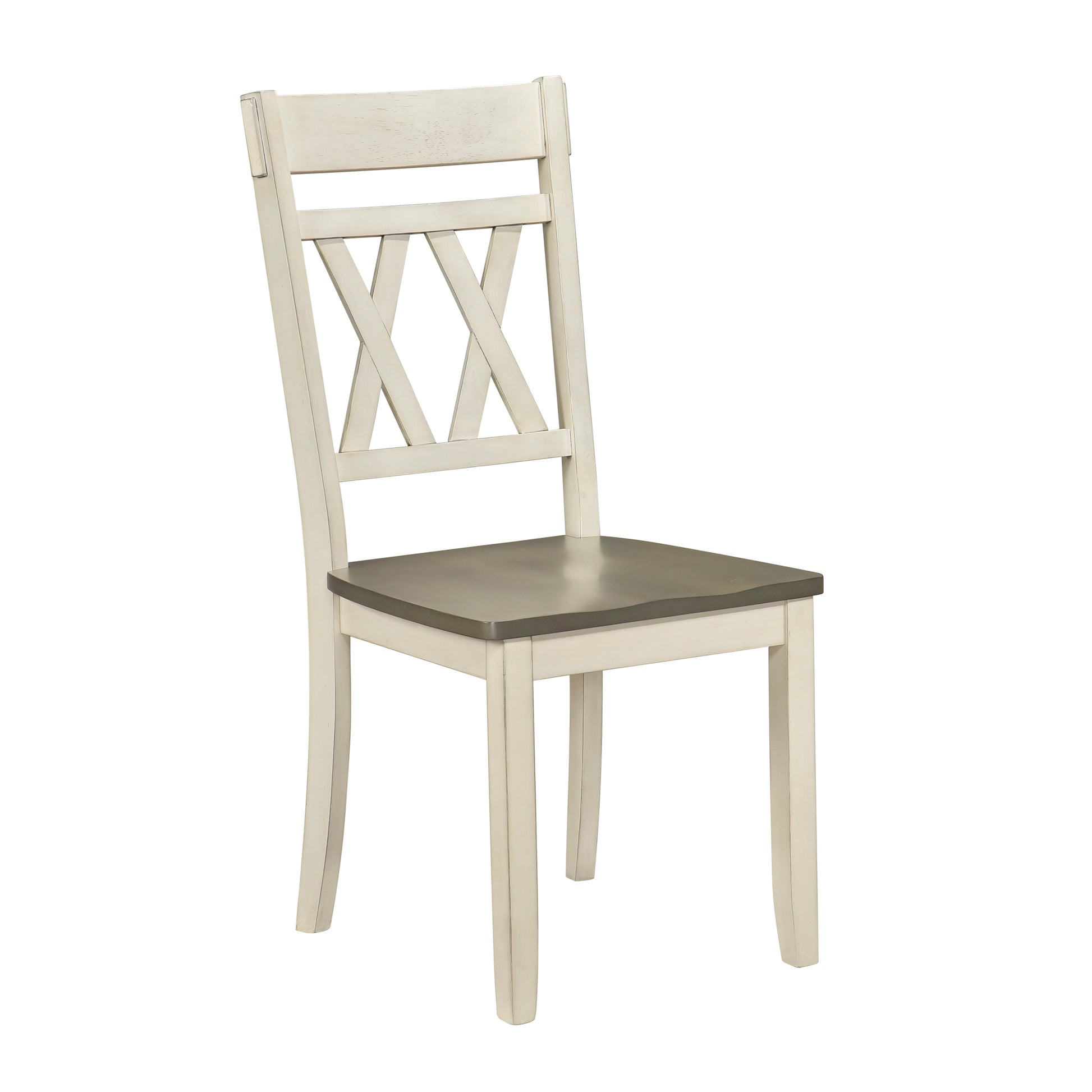 Round Dining Table Set - Seats 4 - Antique Grey & White Wood