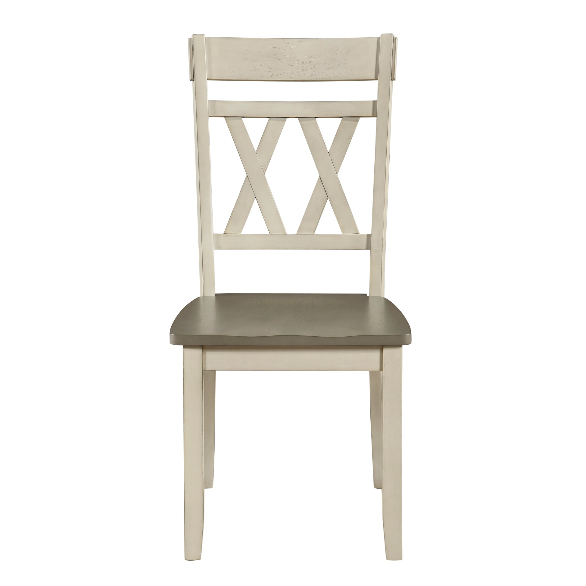 Round Dining Table Set - Seats 4 - Antique Grey & White Wood