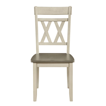Round Dining Table Set - Seats 4 - Antique Grey & White Wood
