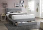 Luxury Contemporary Look 1pc Full Size Bed w Storage Drawer Gray Corduroy Headboard Bedroom Furniture