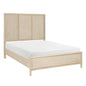 Contemporary Queen Size Panel Bed Light Brown Finish Wooden Bedroom Furniture 1pc
