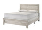Whitewashed Wood Finish 1pc King Size Panel Bed Beautiful Wooden Bedroom Furniture Contemporary Style