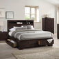 Modern bedroom Storage Queen Size Bed Drawers Storage Headboard Footboard 1pc Bed Only.