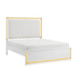 Contemporary Glam White Finish Queen Bed Upholstered Headboard LED Light 8-Colors Bedroom Furniture 1pc
