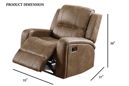 Chestnut Faux Leather Square Arm Sofa Set