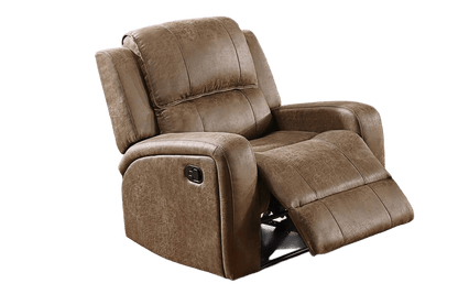 Chestnut Faux Leather Square Arm Sofa Set