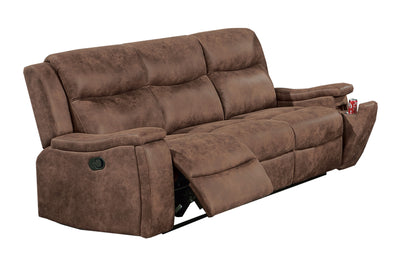 Modern Walnut Sofa - Plush Comfort & Storage
