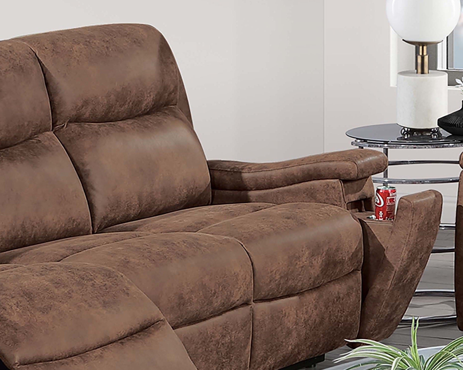 Modern Walnut Sofa - Plush Comfort & Storage