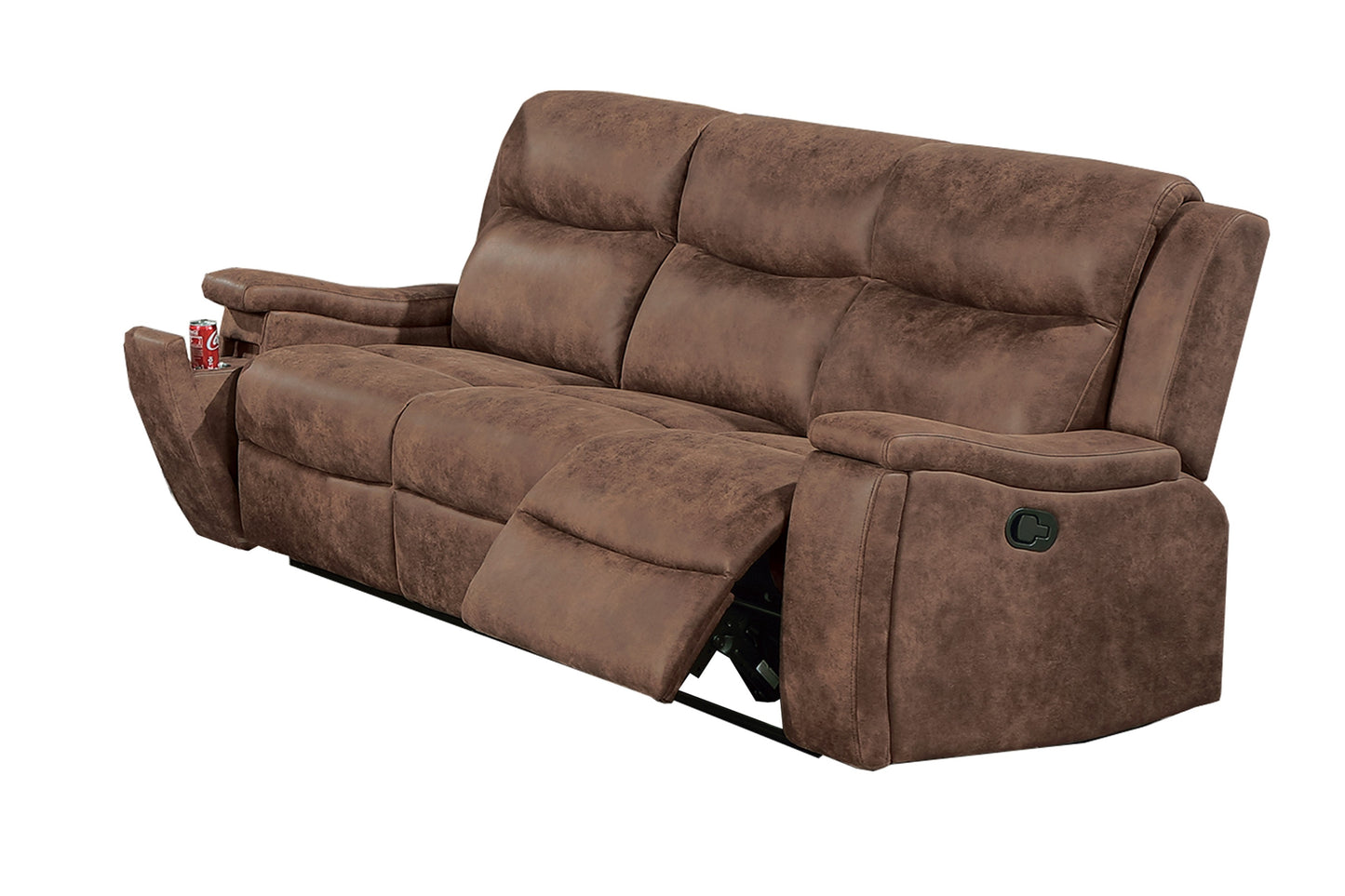 Modern Walnut Sofa - Plush Comfort & Storage