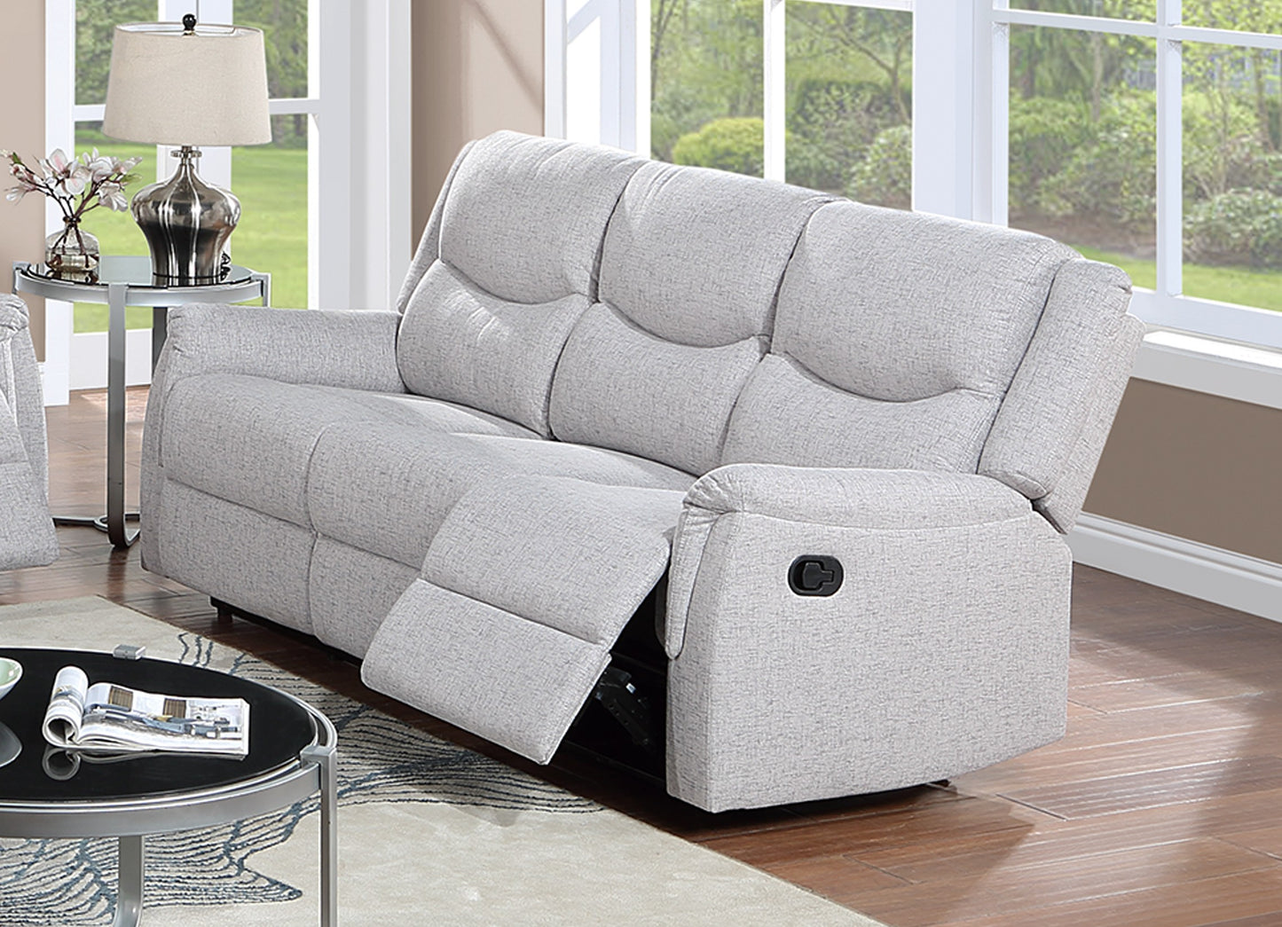 Modern Beige Burlap Sofa & Loveseat Set - 5 Seat