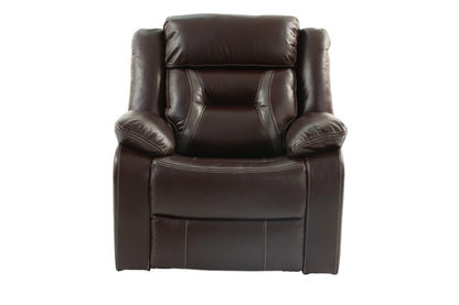 Dark Brown Leatherette Reclining Sofa - 73" Primary Living Room